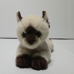 Aurora Miyoni Siamese Cat Plush Realistic Stuffed Animal Blue Eyes Toy Kitty